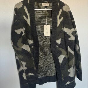 Universal Thread Camouflage Cardigan - Green and Gray